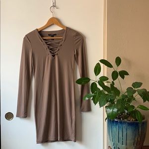NWOT BodyCon Dress with lace up detail